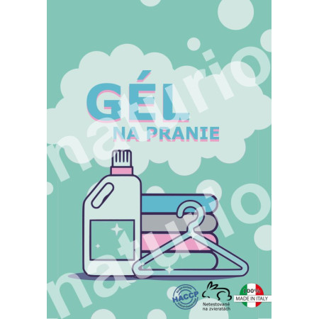 Etiketa predná "GÉL NA PRANIE", 10ks
